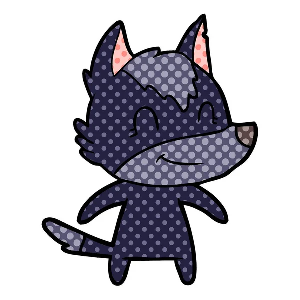 vektör çizim dostu karikatür kurt