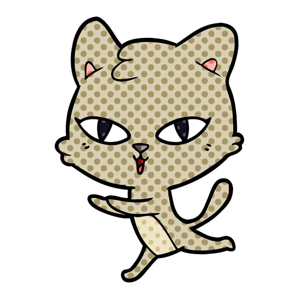 Vector Illustratie Van Cartoon Kat — Stockvector