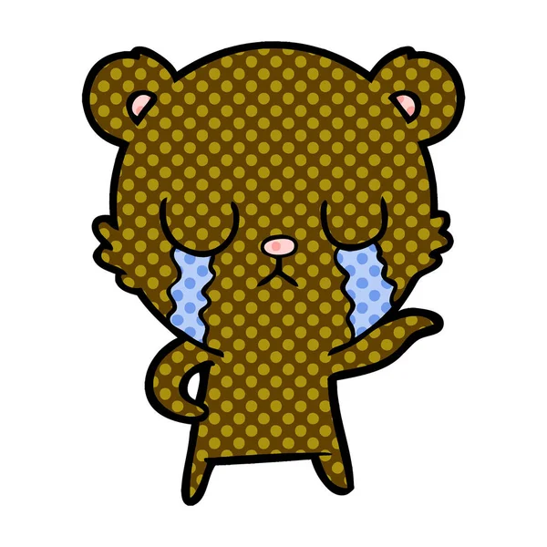 Vector Ilustración Llanto Oso Dibujos Animados — Vector de stock