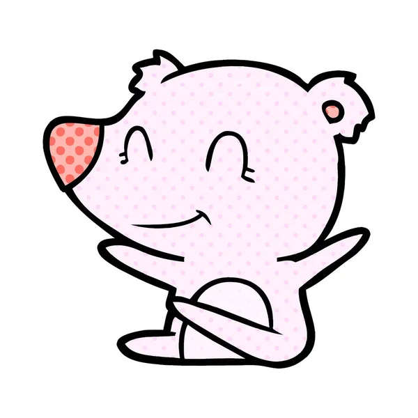 微笑熊卡通的矢量插画 — 图库矢量图片