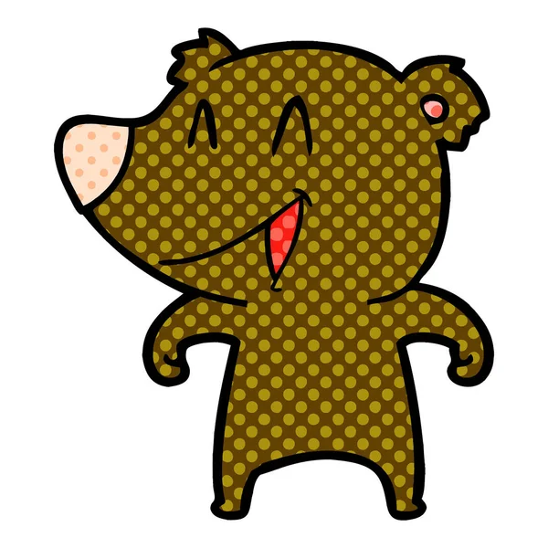 Vectorillustratie Van Het Lachen Bear Cartoon — Stockvector