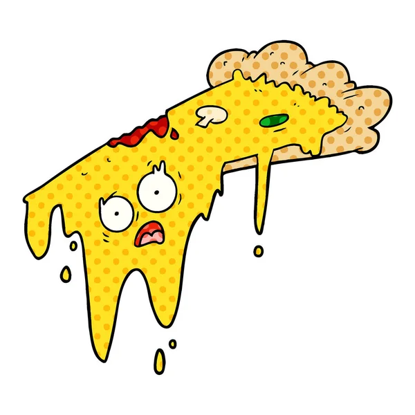 Vektoros Illusztráció Rajzfilm Pizza — Stock Vector