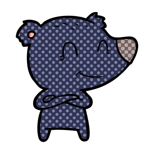 Vectorillustratie Van Glimlachen Bear Cartoon — Stockvector