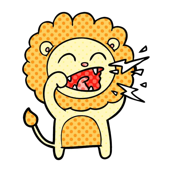 ライオンの轟音の漫画のベクトル イラスト — ストックベクタ