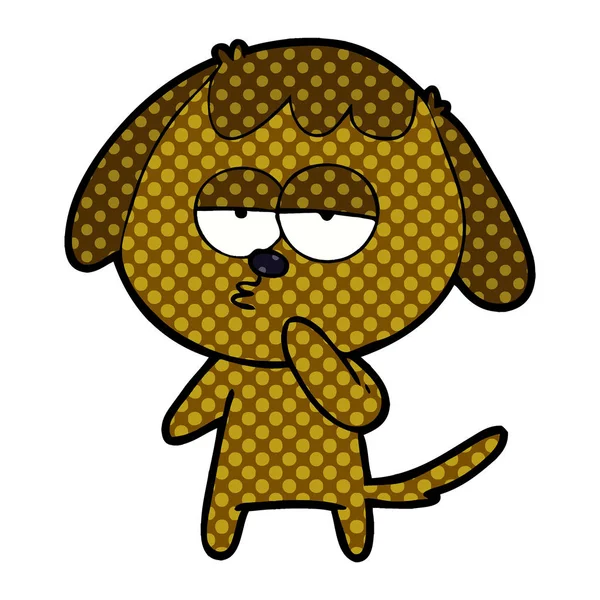 Vectorillustratie Van Cartoon Hond Moe — Stockvector