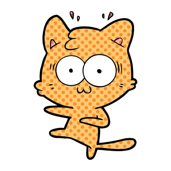 Vector Illustratie Van Cartoon Kat — Stockvector