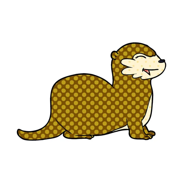 Vector Ilustración Risa Nutria Dibujos Animados — Vector de stock