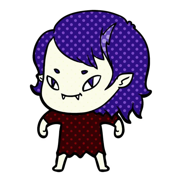Cartoon Vriendelijke Vampier Meisje — Stockvector