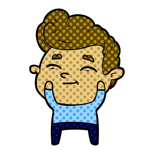 Ilustración Vectorial Hombre Dibujos Animados Feliz — Vector de stock