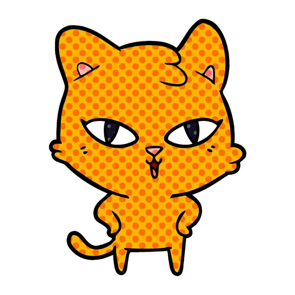 Vector Illustratie Van Cartoon Kat — Stockvector