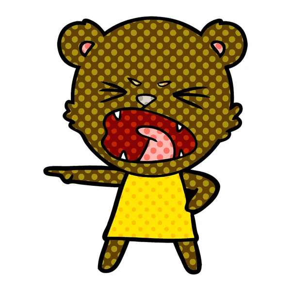 Vektorillustration Des Wütenden Cartoon Bären — Stockvektor