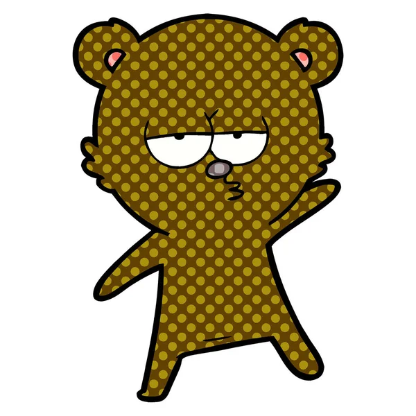 Vectorillustratie Van Verveeld Bear Cartoon — Stockvector