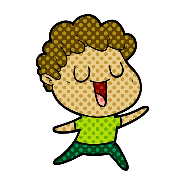 Vector Ilustración Reír Hombre Dibujos Animados — Vector de stock