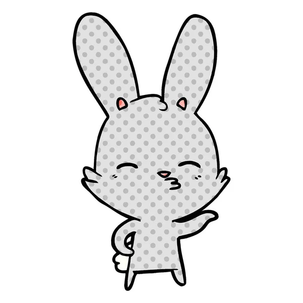 Vectorillustratie Van Nieuwsgierig Bunny Cartoon — Stockvector