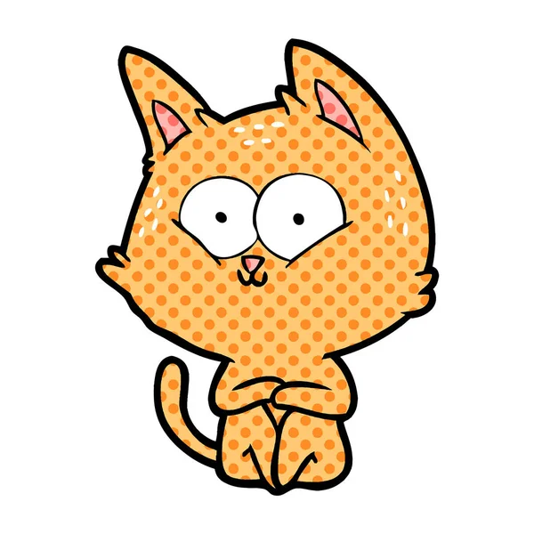 Vector Illustration Cartoon Cat — Stock Vector