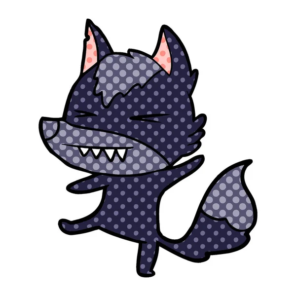 vektör çizim öfkeli wolf çizgi film