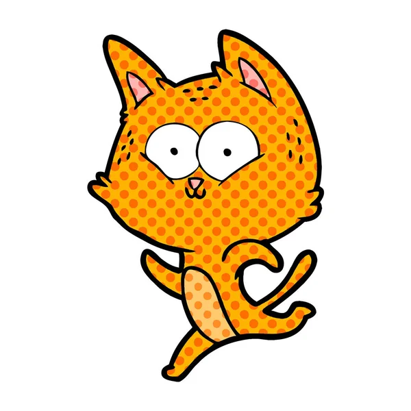 Vector Ilustración Dibujos Animados Gato Corriendo — Archivo Imágenes Vectoriales