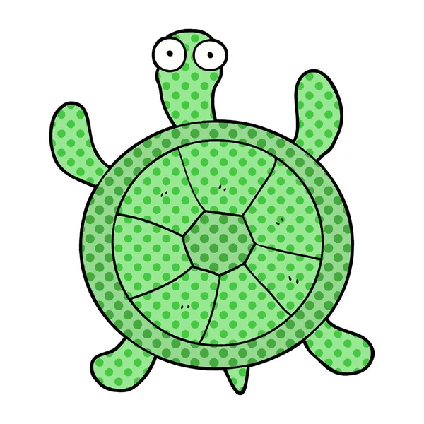 Vektor Illustration Tecknad Sköldpadda — Stock vektor