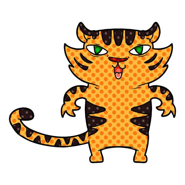 Vector Illustration Cartoon Tiger — Stock Vector