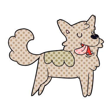 Vektör çizim karikatür mutlu köpek