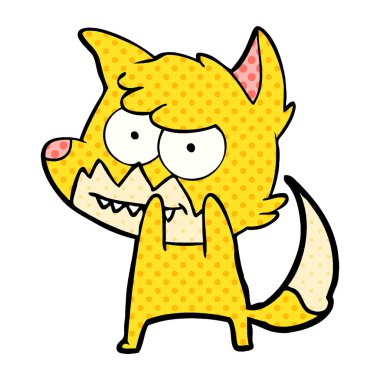 vektör çizim karikatür sırıtan Fox