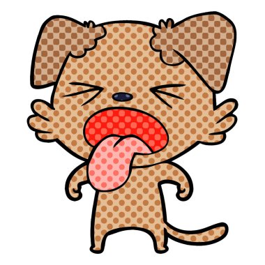 vektör çizim karikatür köpek bıkkın