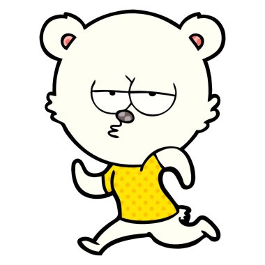 çizgi film çalıştıran sıkılmış kutup ayısı