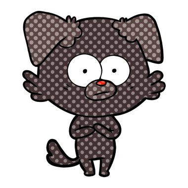 vektör çizim gergin köpek çizgi film