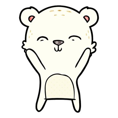 mutlu karikatür kutup ayısı