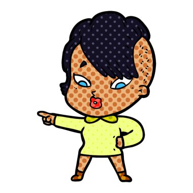 çizgi film sürpriz kız işaret