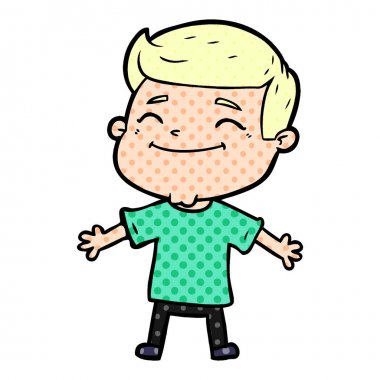 mutlu çizgi film adam Kollarını açarak