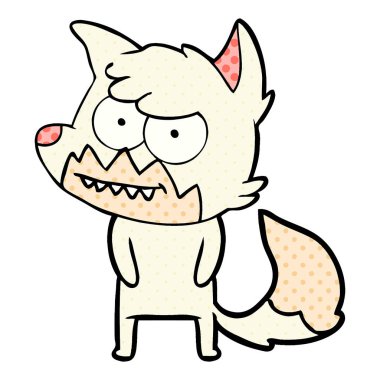 vektör çizim karikatür sırıtan Fox