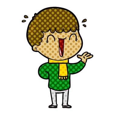 vektör çizim karikatür adam gülen