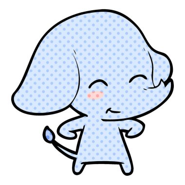 vektör çizim sevimli çizgi fil