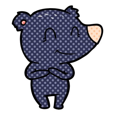 vektör çizim dost ayı çizgi film