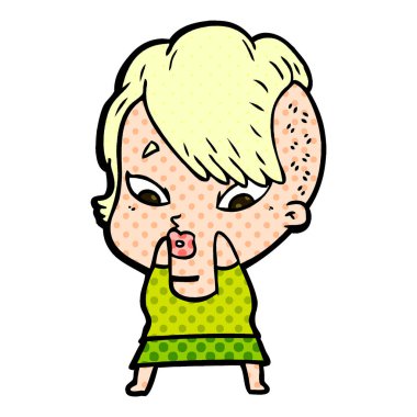 vektör çizim karikatür sürpriz kız