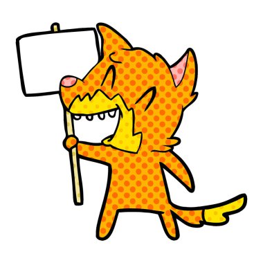 Tilki çizgi film gülen vektör çizim