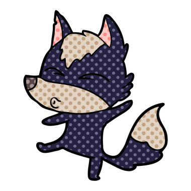 çizgi film kurt surat asmayı, vektör çizim