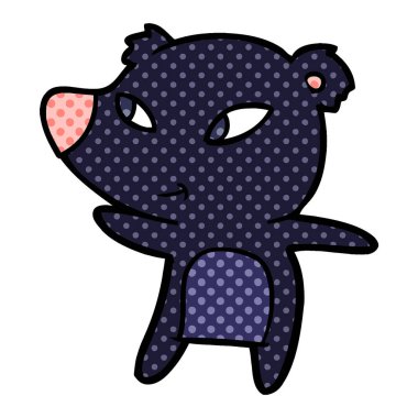 Tatlı çizgi film ayısının vektör çizimi