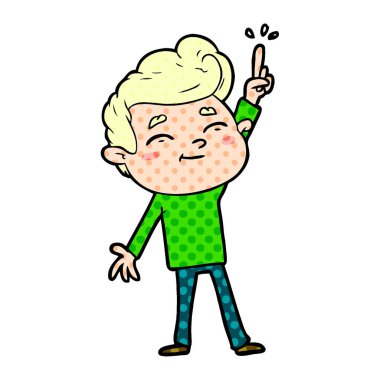 mutlu çizgi film adam vektör çizim