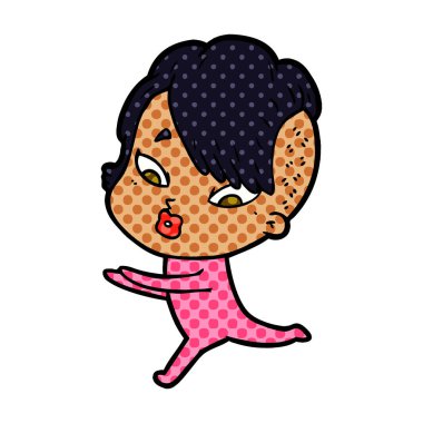 vektör çizim karikatür sürpriz kız