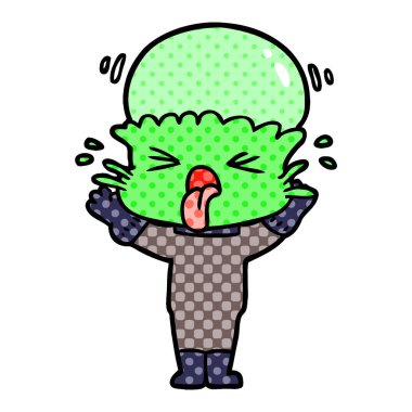 garip karikatür uzaylı vektör çizim