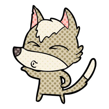 çizgi film kurt surat asmayı, vektör çizim