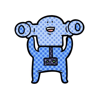 Dostu karikatür uzaylı vektör çizim