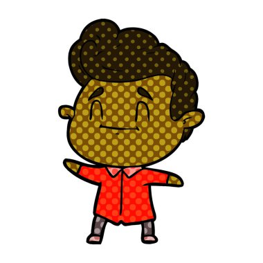 mutlu çizgi film adam vektör çizim