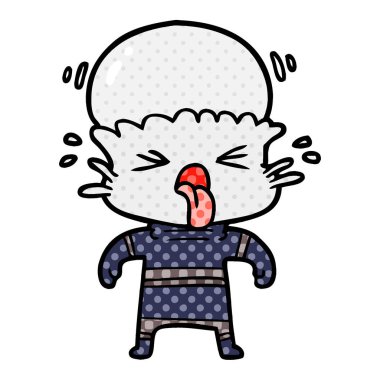 garip karikatür uzaylı vektör çizim