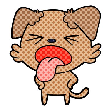 vektör çizim karikatür köpek bıkkın