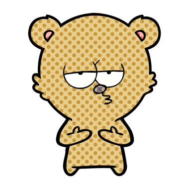 vektör çizim sıkılmış ayı çizgi film