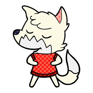 vektör çizim dostu karikatür Fox