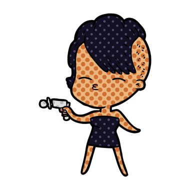 ışın silahı işaret kısma kız çizgi film